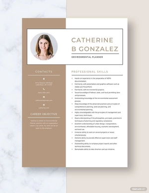 Environmental Planner Resume