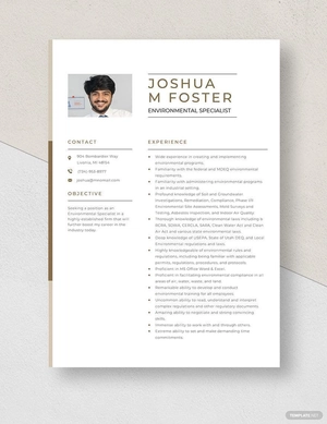Environmental Specialist Resume