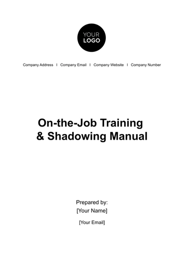 Free On-the-job Training & Shadowing Manual HR Template to Edit Online