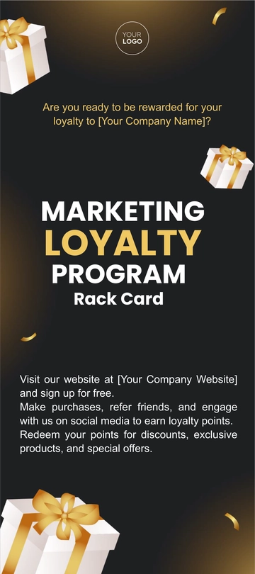 Free Marketing Loyalty Program Rack Card Template to Edit Online