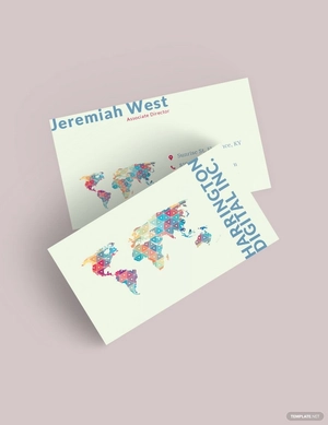 Creative World Map Business Card Template