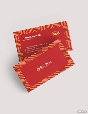 Gold And Red Business Card Template