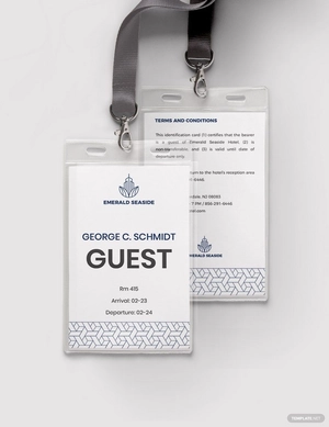 Visitor/ Guest ID Card Format Template