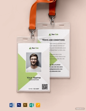 Blank Club ID Card Template