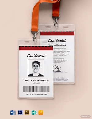 Car Rental ID Card Template