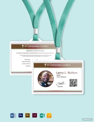 Clergy Church ID Card Template