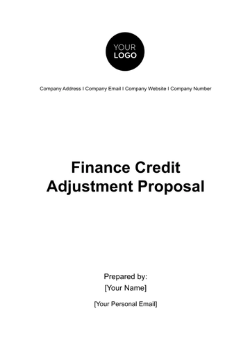Free Finance Credit Adjustment Proposal Template to Edit Online