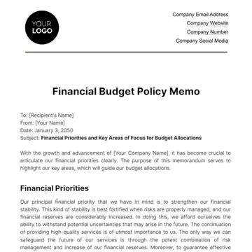 Free Financial Budget Policy Memo Template to Edit Online