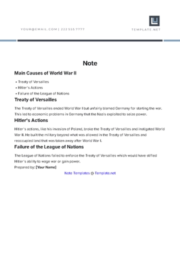 Free Note Template to Edit Online