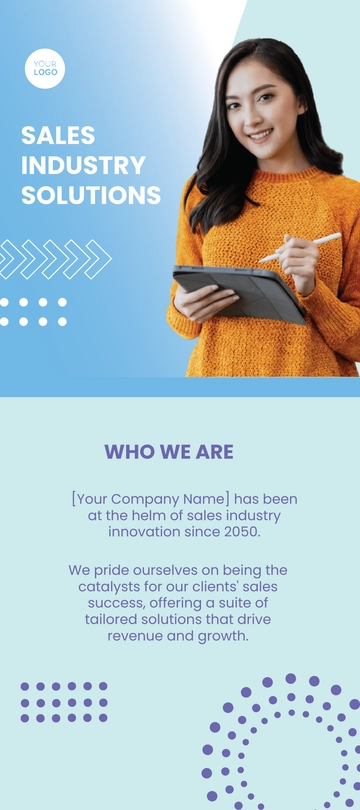 Free Sales Industry Solutions Rack Card Template to Edit Online