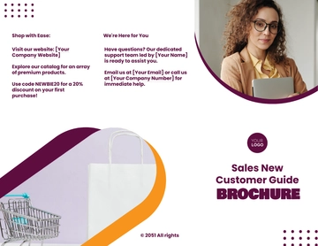 Free Sales New Customer Guide Brochure Template to Edit Online