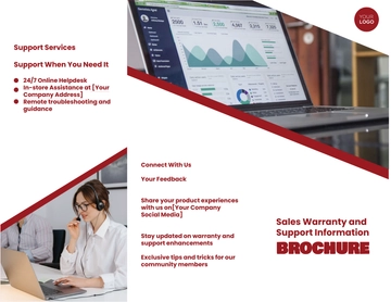 Free Sales Warranty and Support Information Brochure Template to Edit Online