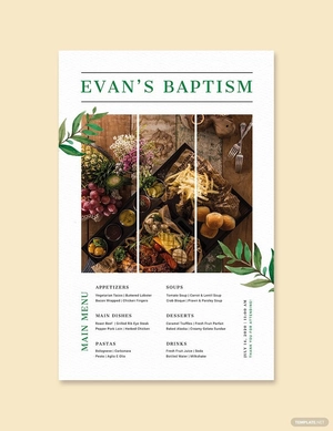 Baptism Poster Menu Template