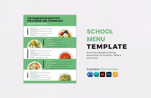 Blank School Menu Template