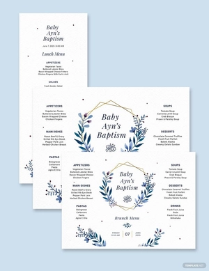 Brunch Baptism Menu Template