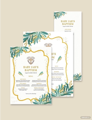 Catholic Baptism Menu Template