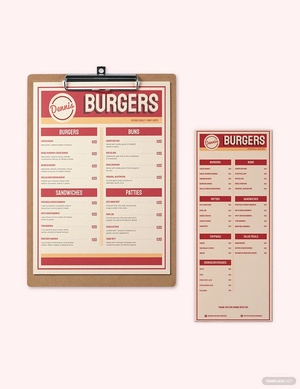 Retro Burger Menu Template