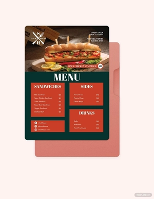 Sandwich/Sub Flyer Menu Template