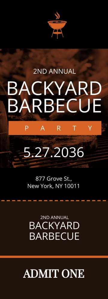 Free Backyard BBQ Ticket Template to Edit Online
