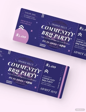 Community BBQ Ticket Template