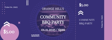 Free Community BBQ Ticket Template to Edit Online