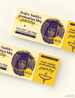 Graduation BBQ Ticket Template