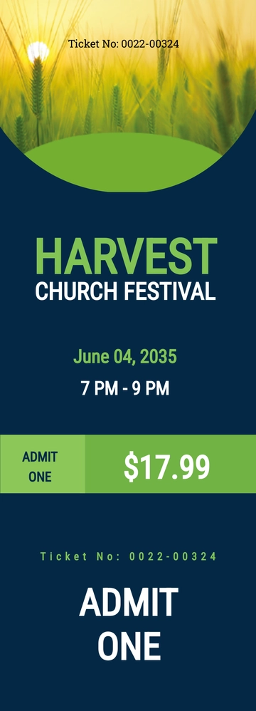 Free Harvest Church Ticket Template to Edit Online