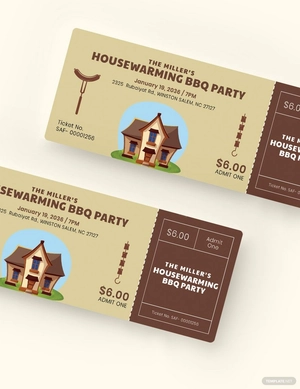 Housewarming BBQ Ticket Template