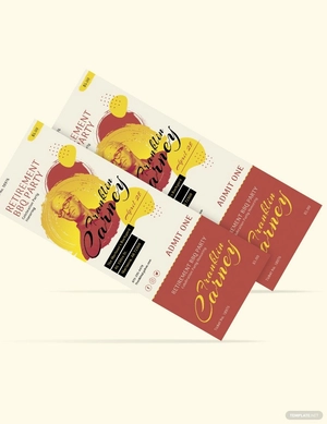 Retirement BBQ Ticket Template