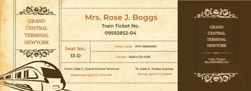 Free Vintage Train Ticket Template to Edit Online