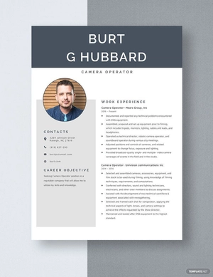 Camera Operator Resume