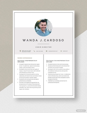 Choir Director Resume