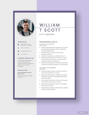 City Worker Resume