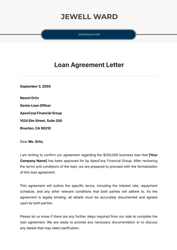 Free Loan Agreement Letter Template to Edit Online