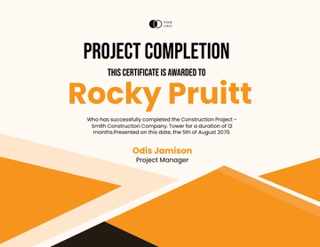 Free Project Certificate Template to Edit Online