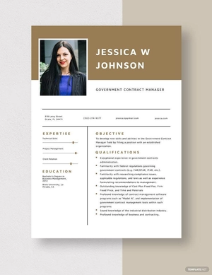 Government Contract Manager Resume