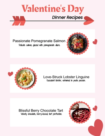 Free Valentine's Day Dinner Recipes Template to Edit Online