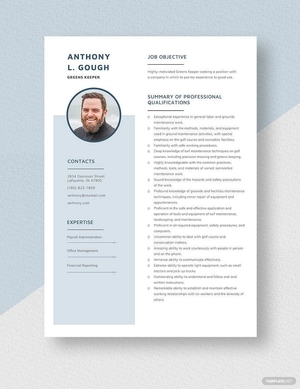 Greens Keeper Resume