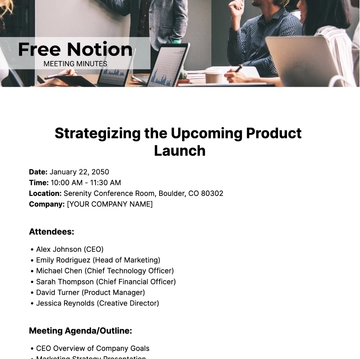 Free Notion Meeting Minutes Template to Edit Online