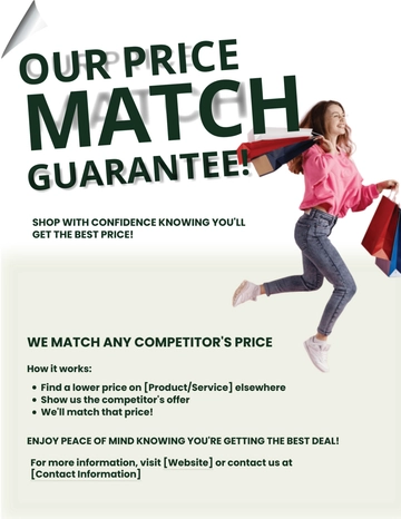 Free Sales Price Match Guarantee Flyer Template to Edit Online