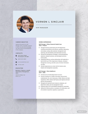 HIM Manager Resume