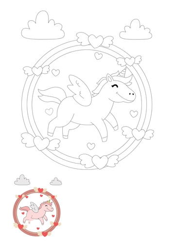 Free Valentine's Day Unicorn Coloring Pages Template to Edit Online