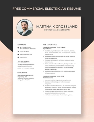 Commercial Electrician Resume