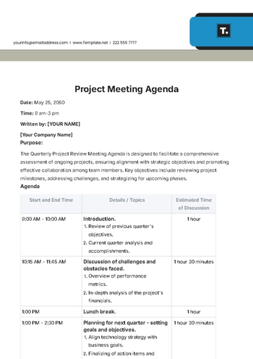 Free Project Meeting Agenda Template to Edit Online