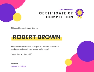 Free Nursery Graduation Certificate Template to Edit Online