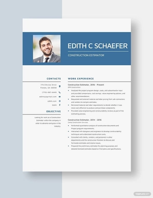 Construction Estimator Resume
