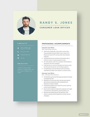 Consumer Loan Officer Resume