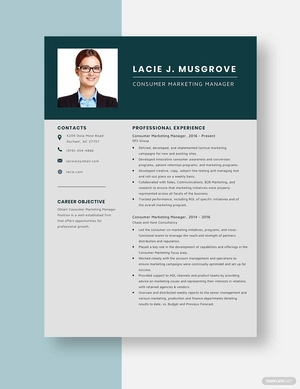 Consumer Marketing Manager Resume