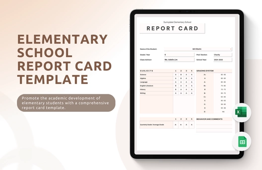 Elementary School Report Card Template