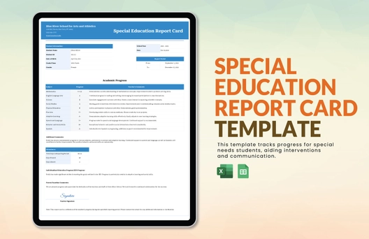 Special Education Report Card Template
